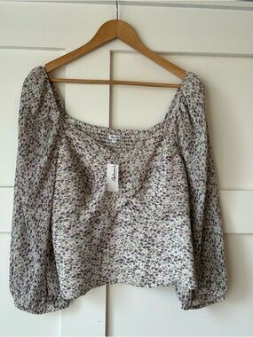 NWT Reitmans • Crepe floral smocked blouse • Size 2X
